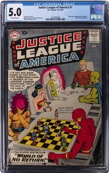 1960 DC Comics "Justice League of America" #1 - CGC 5.0 Off-White Pages 